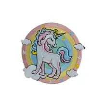 Единорог с радугой мультфильмы Полный вышитые нашивки для одежды шляпа и сумка Детская куртка DIY дизайн пользовательские передние значки