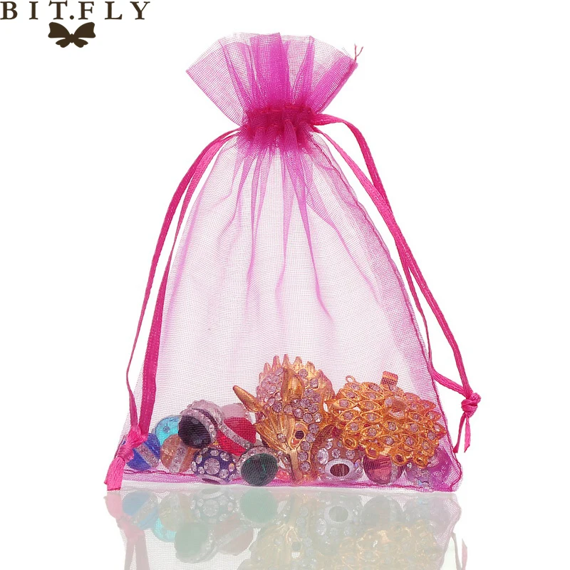 

500 pieces 10*15cm Sheer Luxury Organza Wedding Party Favor Decoration Gift Candy Bags Pouches 17 colors Jewellery Packing Pou