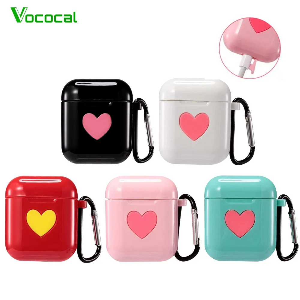 

Vococal Silicone Drop-resistance Charging Case Cover with Carabiner for Apple Airpods Air Pods Wireless Earbuds Headsets Gadgets