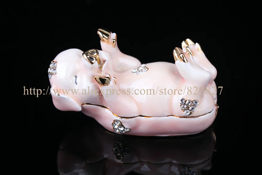Pig Gift Box Children's Jewelry Boxes Happy Pig Small Piggy Pig Ring Holder / Trinket Box Beautiful Pig Figurine