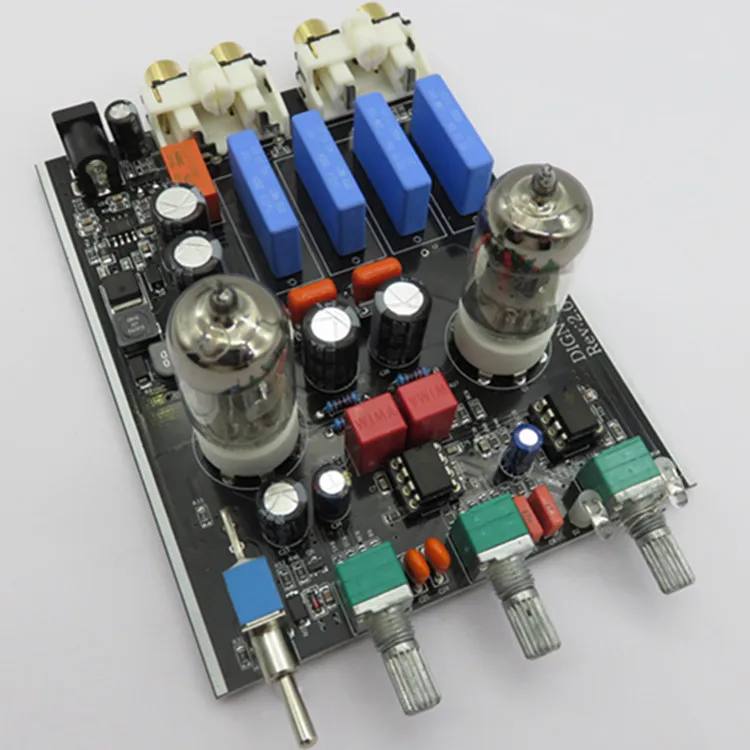 Серебряный/черный DC12V HIFI 6J1 ламповый предусилитель клапан усилителя аудио предусилитель двухканальный ВЧ бас с NE5532 тон