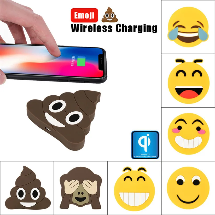 Зарядные устройства для телефонов QI Беспроводная зарядная станция Emoji панель Iphone