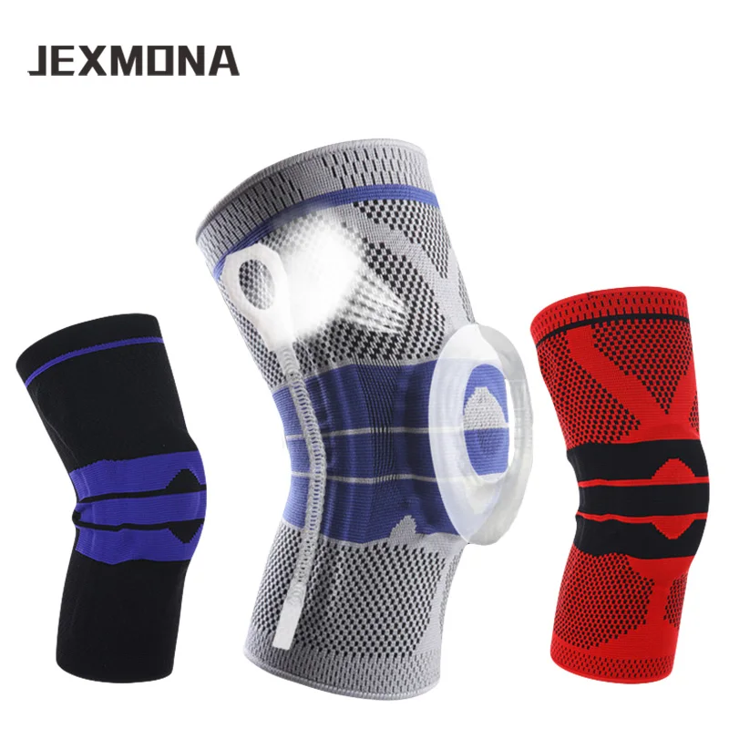 

Silicone KneePads basketball running Knee Sleeve compression leg volleyball skate brace protector fitness rodilleras deportivas