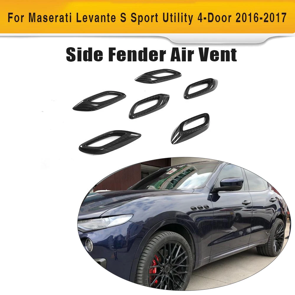 Углерода волокно сторона Fender Racing Vent воздухозаборника декоративное покрытие для Maserati Levante S Sport Utility 4 двери 6 шт