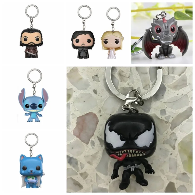 

New Product Venom Keychain Game of Thrones Wonder Woman Iron Man Key Chain Keyring Bag Pendant With Retail Box