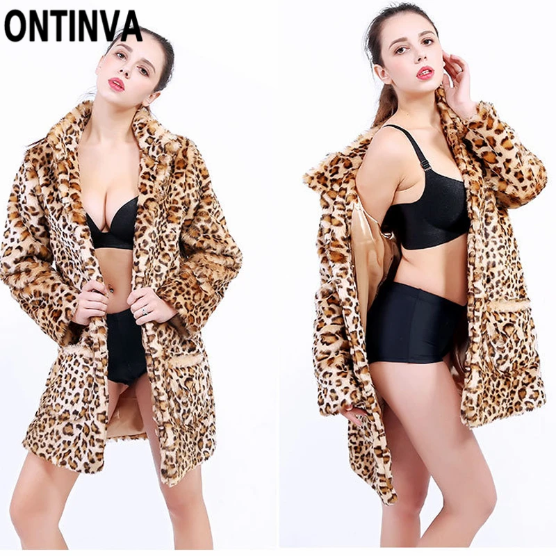 Longue Casual Taille Poche Faux Moelleux Double Femmes Manteau 4xl Automne Plus Léopard Pardessus Imprimé De Leopard Manteaux Mode Hiver Print Chaud Femme Fourrure La w4Rq0E7Yx