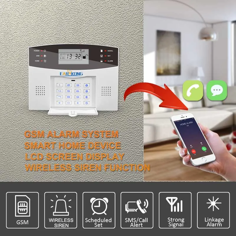 Система охранной сигнализации проводная и беспроводная GSM 433 мГц|alarm wireless system|alarm
