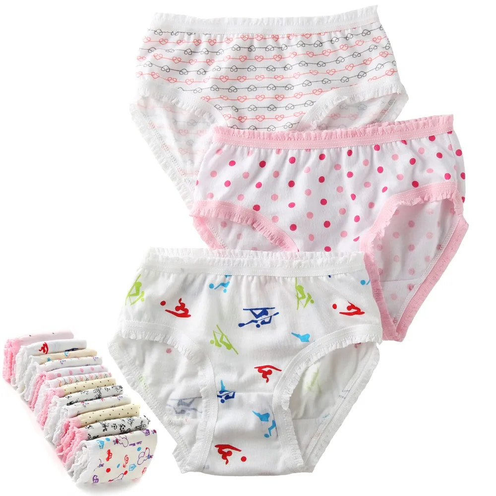 6Pcs/Lot 2 8y 100 Organic Cotton Baby Kids Girls Briefs Girl Underwear