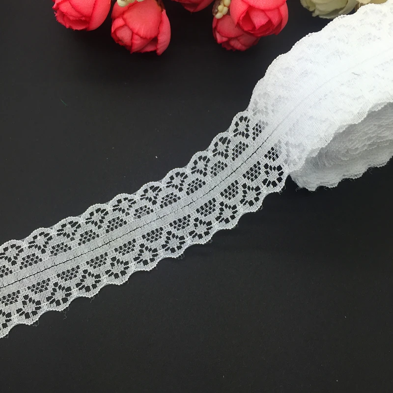 

10yards/lot 30mm Wide White Bilateral Handicrafts Embroidered Net Lace Trim Ribbon Wedding/Birthday/Christmas Decorations