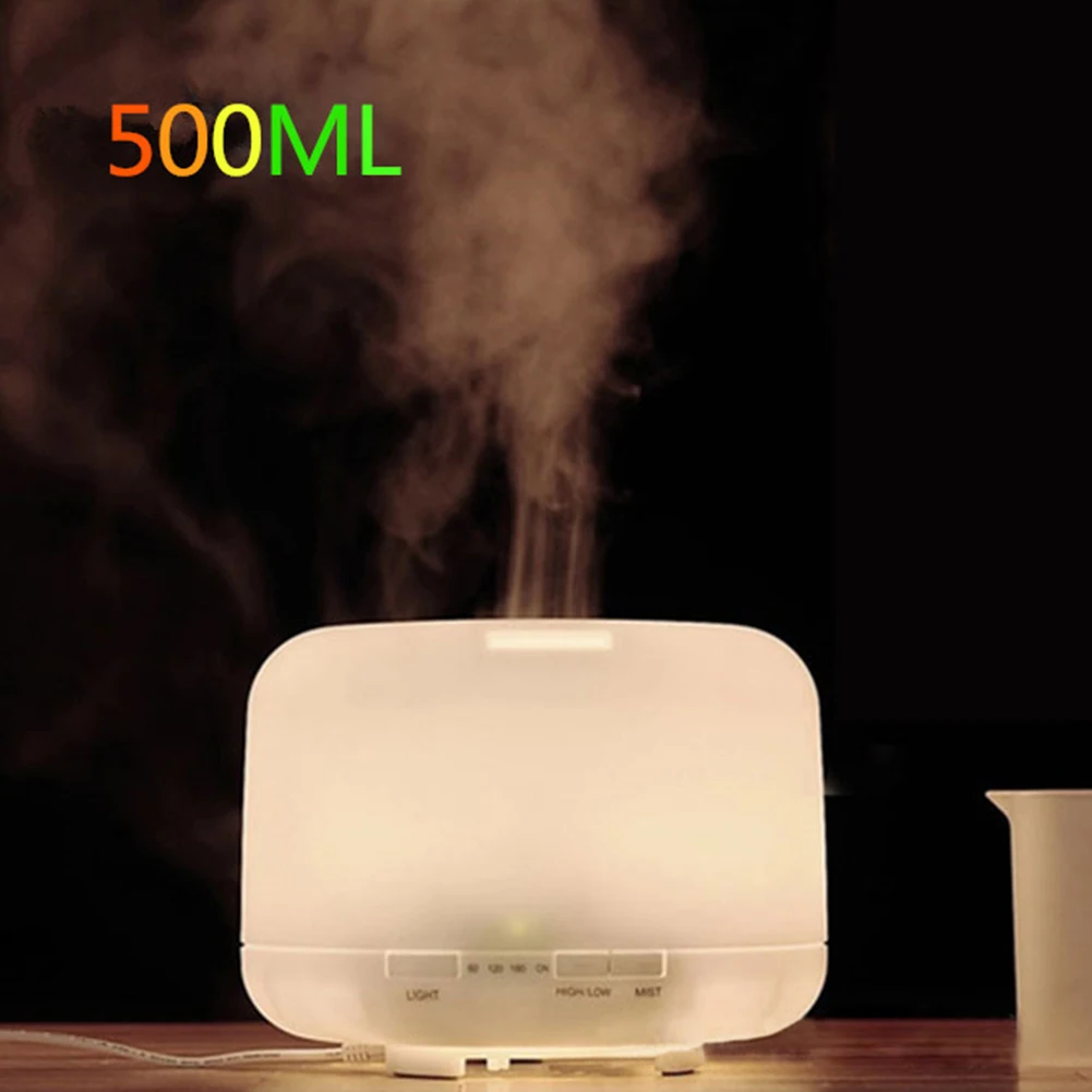 

500ml Ultrasonic Air Aroma Humidifier Essentiel Oil Aromatherapy Machine Mist Maker 7 Color Change LED Light for Home
