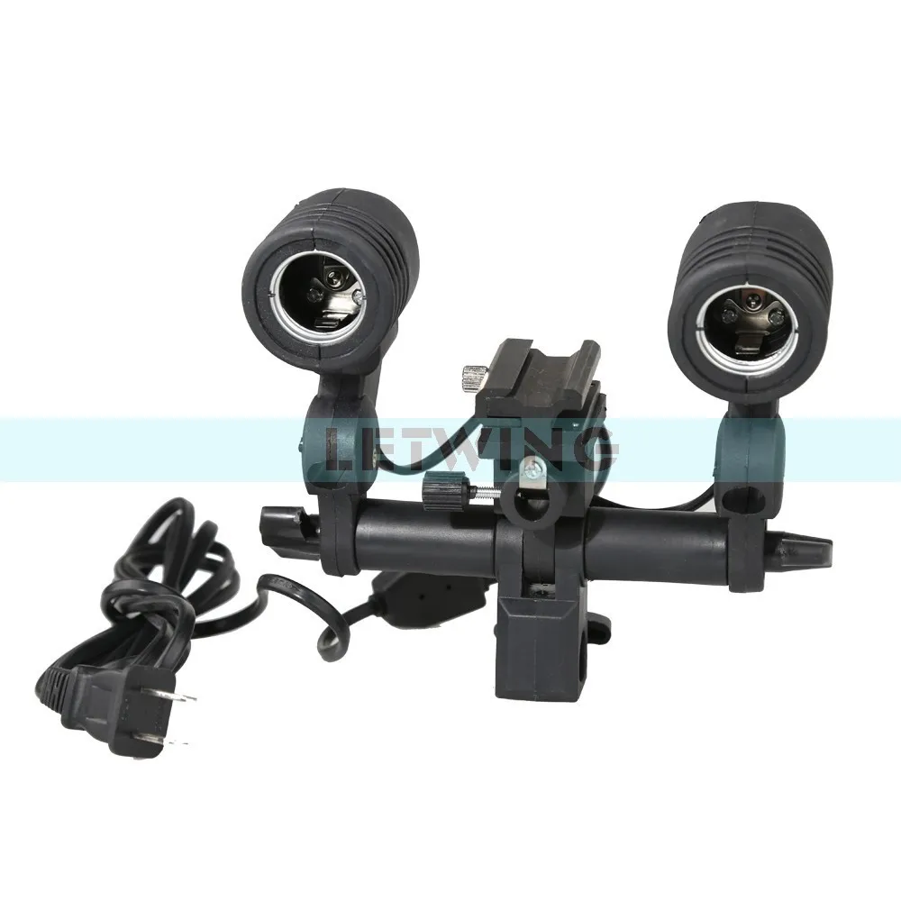 Double Twins E27 AC Socket Lamp Bulb Holder + B Type Flash Swivel Light
