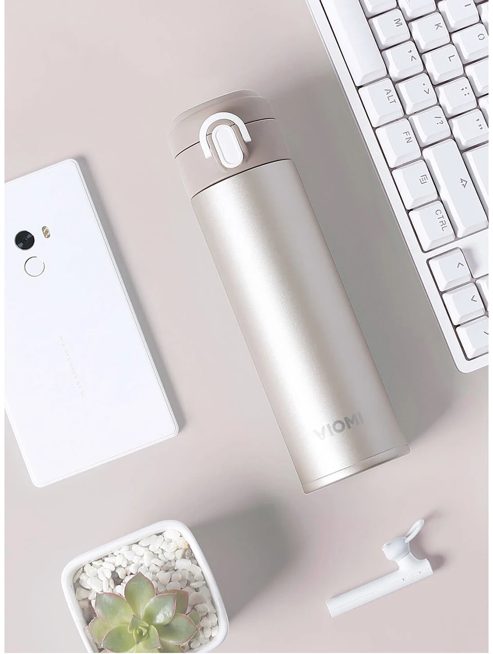 Original Xiaomi Mijia VIOMI Thermos Stainless Steel cup Flask Water Bottle Cup 24 Hours Thermos 300ML Single Hand ONClose (15)