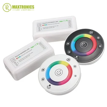 

DC12V-DC24V LED Touch Round RGB Controller 18A 7 Keys RF Remote controller for 5050 3528 LED strip lights Free shipping