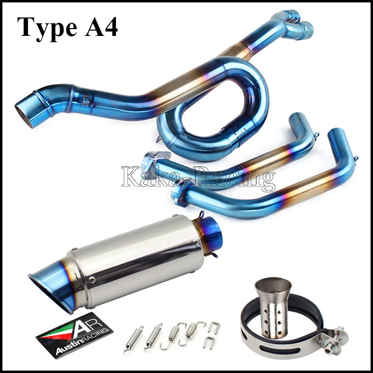 MT03 Motorcycle Exhaust Muffler Full System Slip on pipe AR Austin Racing Carbon fiber Escape For Yamaha R3 R25