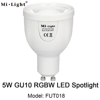 

2.4G Mi.Light GU10 5W RGB+White(RGBCW) RGB+Warm White(RGBWW) Smart LED Bulb FUT018 Wifi Compatible & Brightness Adjustable