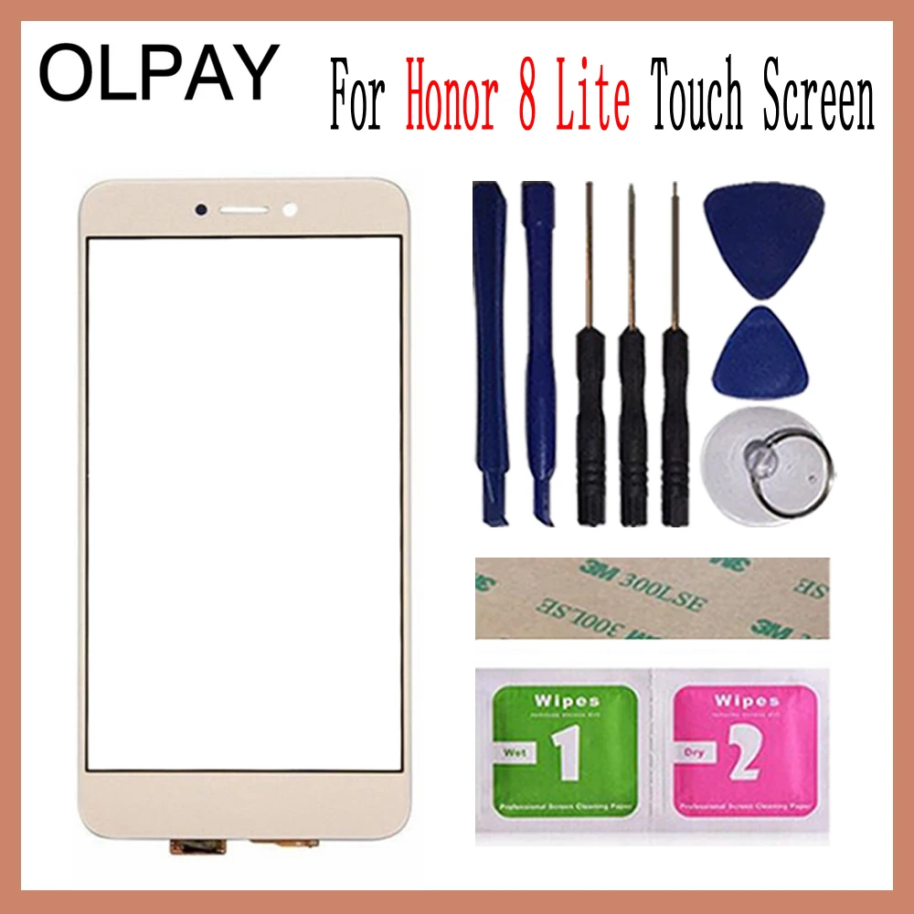 OLPAY 5," сенсорный экран для HuaWei Honor 8 Lite сенсорный экран дигитайзер Панель переднее стекло объектив сенсор инструменты клей+ салфетки