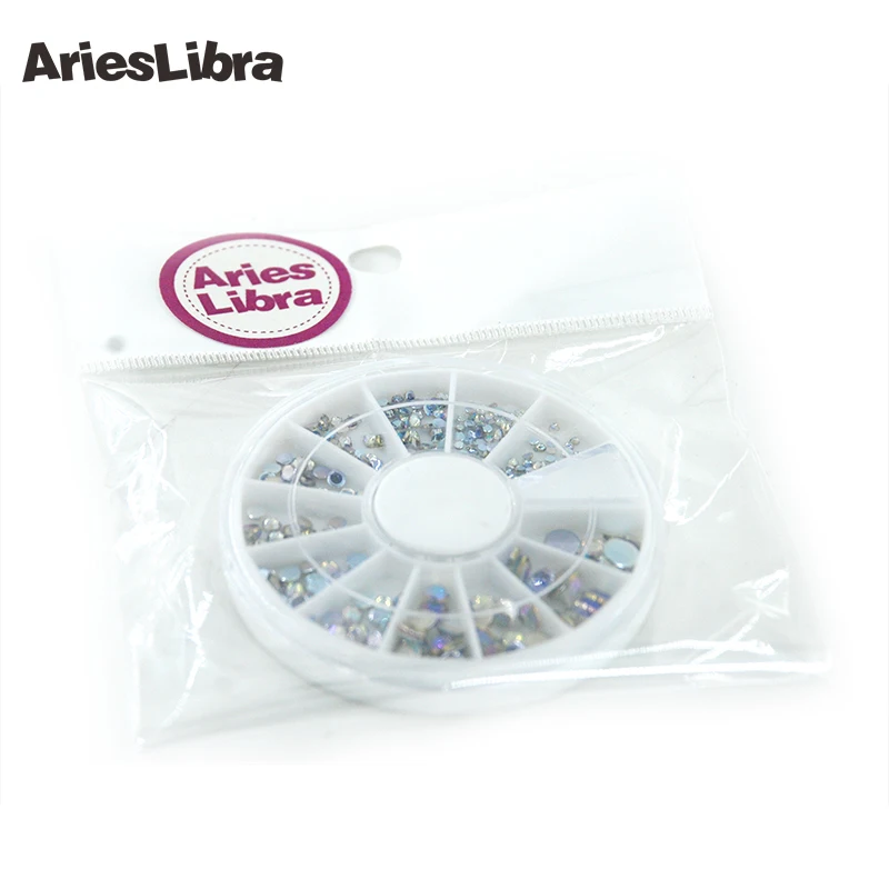 

AriesLibra 550pcs AB Round Nail Art Rhinestone for Nail Decoration Accessories All for Nail Beauty Accessories