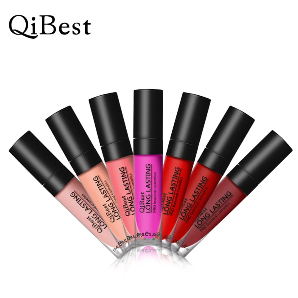 

Qibest Easy to Wear Matte Liquid Lipstick Hot Sexy Colors Lip Paint Matte Lipstick Waterproof Long Lasting Lip Gloss Lip