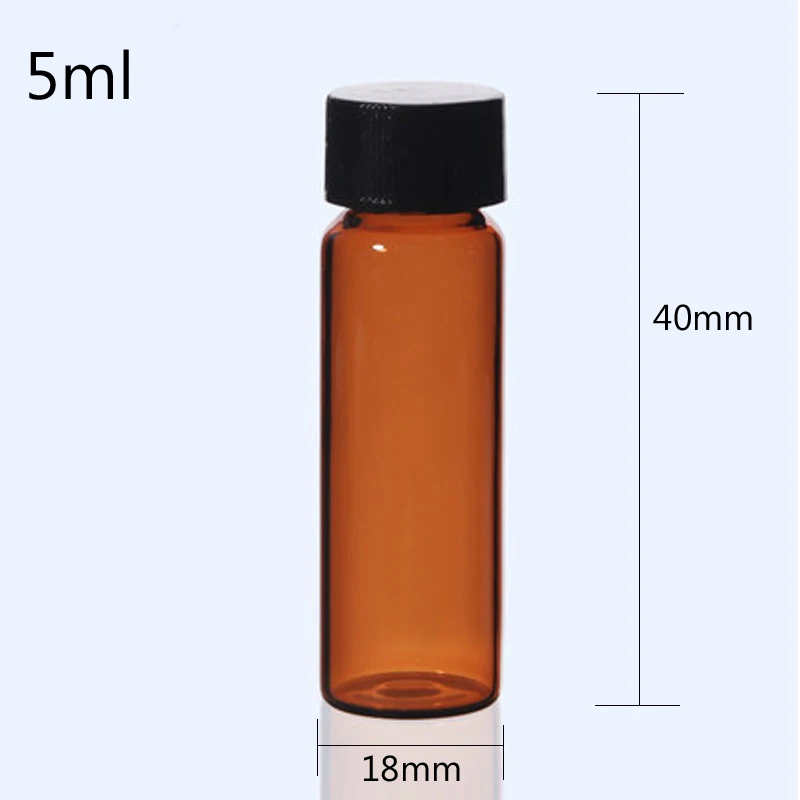 5 мл пробный флакон для эфирного масла флакон PE внутренняя контактная площадка под винт крышка стеклянная пробирка химия Лабораторная