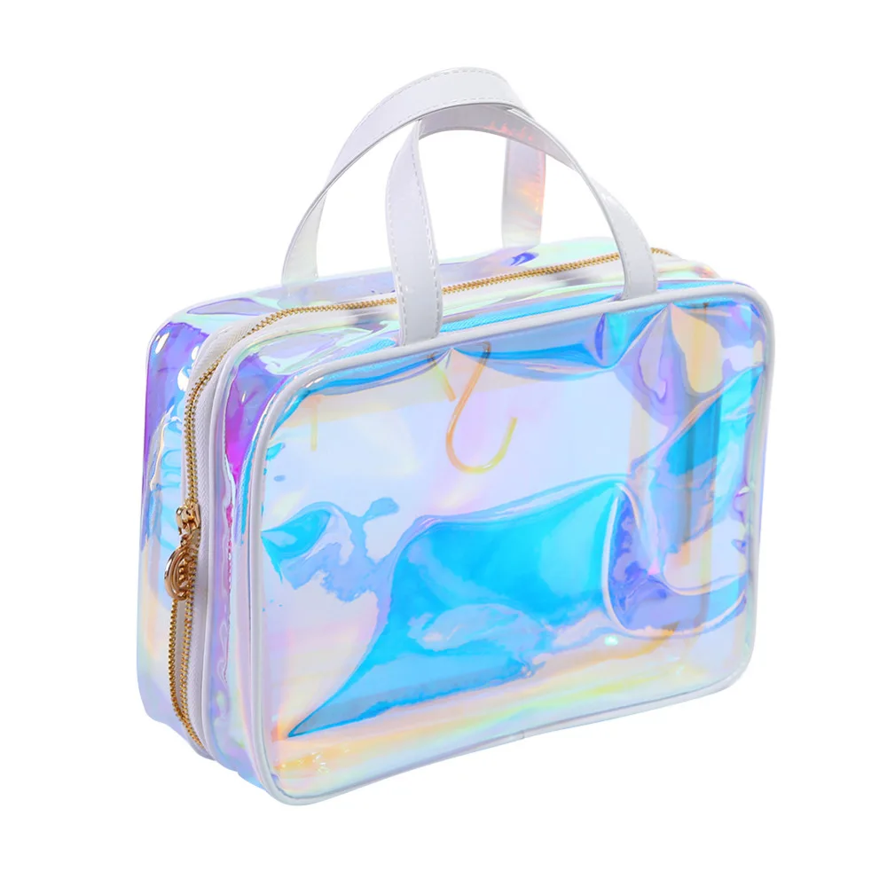 

Born Pretty 1 Pc Holographic Jelly Cosmetic Bag Waterproof Rainbow Beauty Storage Bag Fashion Female Transparent Make Up Bags