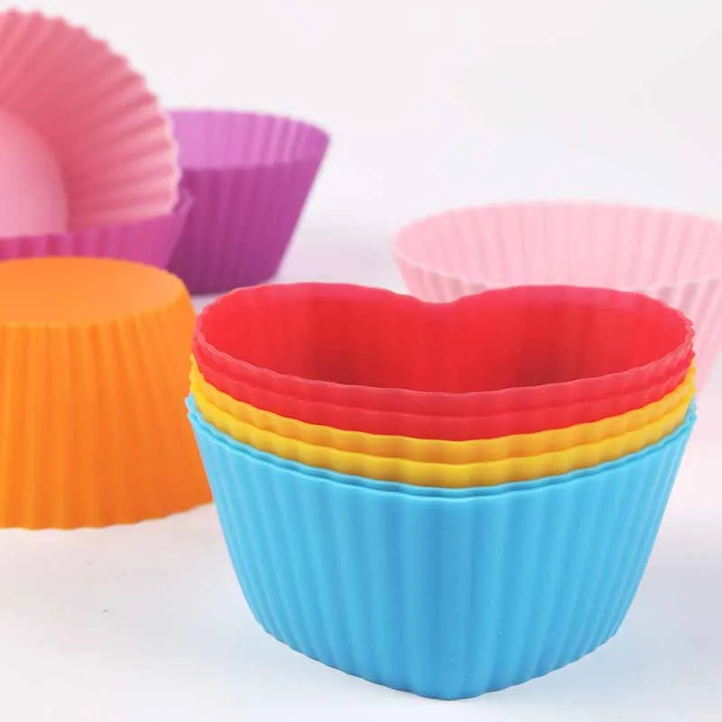 

New 12pcs/lot Easy Cleaned Silicone Cupcake Liners Mold Kitchen Bakeware Craft