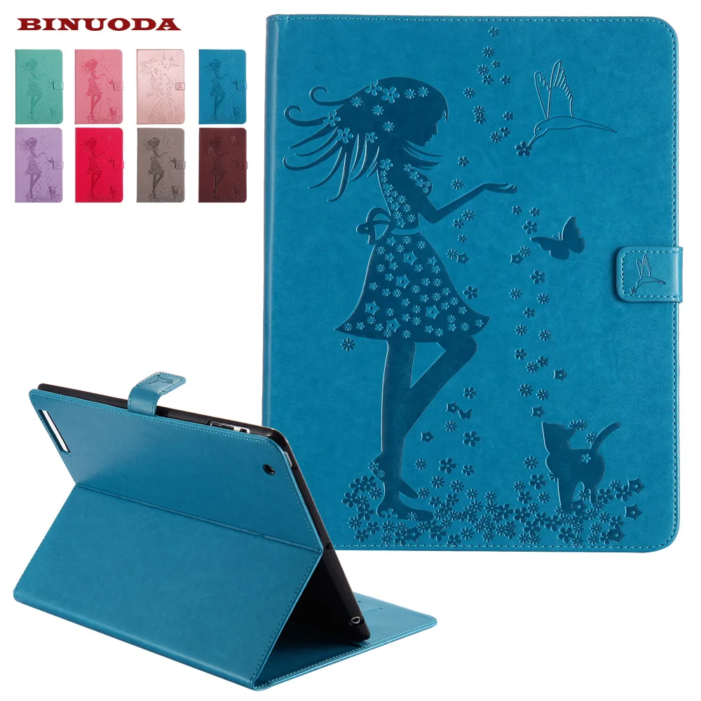 

For iPad 2 3 4 Smart Case 2017 Luxury Auto Wake Sleep Girl Embossed Folding Folio Wallet Stand Cover Cases for iPad 4 3 2 Coque