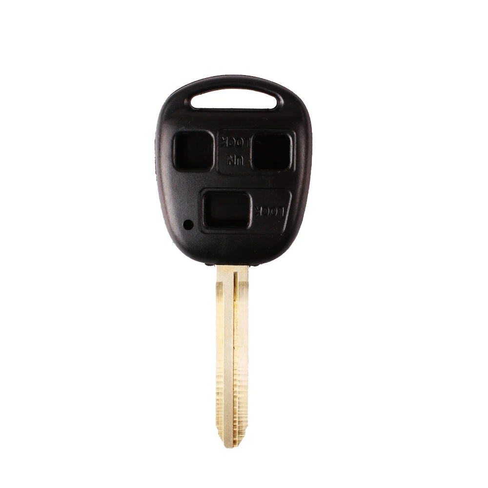 KEYYOU дистанционный ключ 3 кнопки с белой резиновая прокладка для Toyota Corolla Yaris Rav4 Cruiser Camry радо Avalon Land лезвие toy43 - Количество кнопок: 2 Кнопки