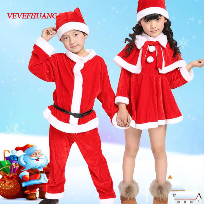 VEVEFHUANG/костюм красного Санта Клауса для мальчиков и девочек в стиле унисекс