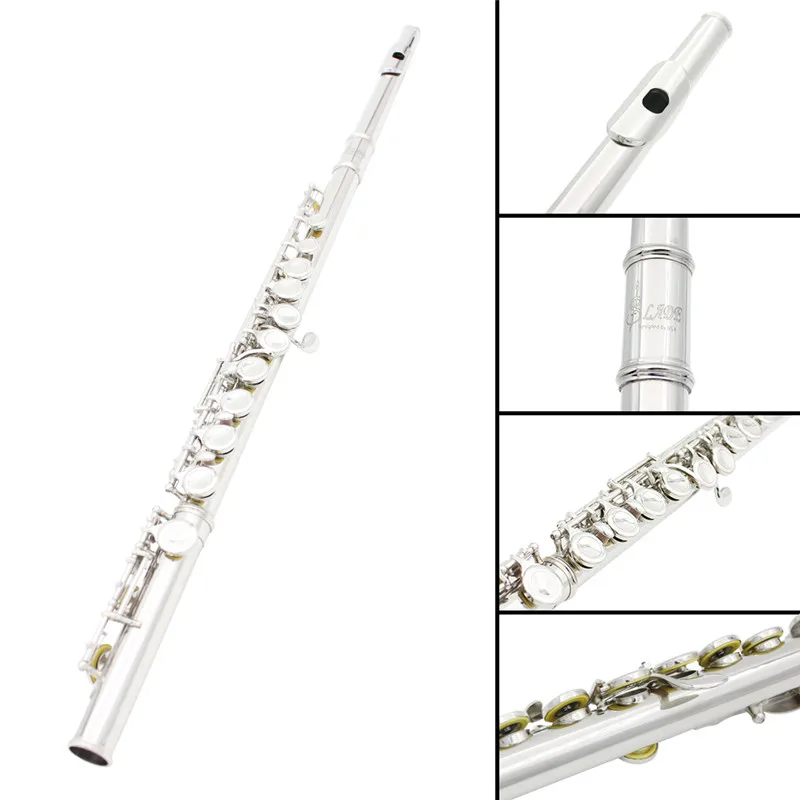 SLADE Высокое качество 16 отверстий C Ключ флейта из мельхиора покрытием трубки кларнет Flauta духовой инструмент флауты с тканевой сумкой