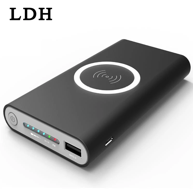 Cargador inalámbrico Qi Baterías portátiles para iPhone 7/8/X Samsung Galaxy S7/S8 10000 mAh portable powerbank cargador del teléfono samsungbank 10000 mah - AliExpress