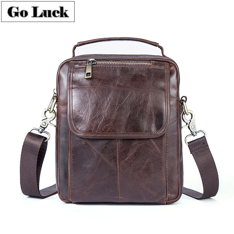 

Casual Men's Messenger Bag Genuine Leather Men Shoulder Crossbody Bags Business Handbag Male Handle Pack
