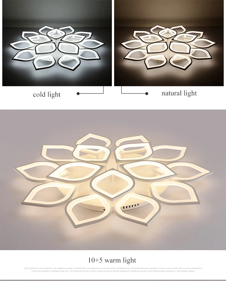 IRALAN Новая современная Цветочная люстра с приложением/пульт дистанционного управления Светодиодный светильник для гостиной/столовой, кухни, спальни, дома