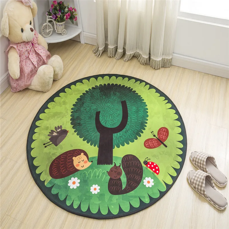 Zeegle Cartoon Round Carpet For Living Room Kids Bedroom Carpets Anti