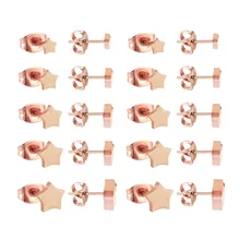 Роскошные серьги 4-8 мм из нержавеющей стали розового золота в форме звезды женские модные серьги 10 пар/лот