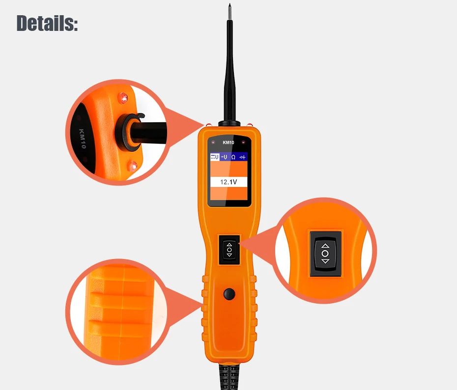 12 В мощность зонд супер автомобильной тестер цепи автомобиля KZYEE KM10 сканирования 24 ВЫКЛЮЧАТЕЛЬ устройство чтения цепи Напряжение Ток Тестер