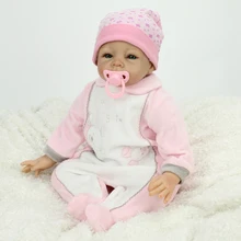 22″ Vinyl Reborn Newborn Baby Girl Doll Real Life Stuffed Body Fake Infant Women Treats Nursery Training