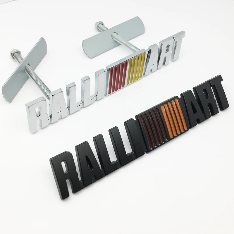 

ANTINIYA Auto Metal Hood Front Grille Badge Ralliart Emblem Sticker for mitsubishi asx lancer outlander galant pajero ralliart