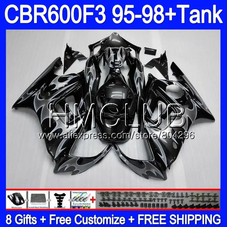 

Body Silver flames For HONDA CBR 600F3 FS CBR 600 F3 95 96 97 98 59HM.8 CBR600FS CBR600 F3 CBR600F3 1995 1996 1997 1998 Fairing