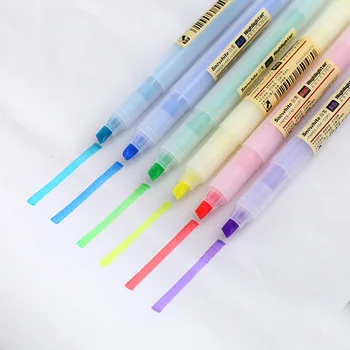 

10 Colors Cute Plastic Highlighters Markers Kawai Watercolor Pens For Graffiti Painting Korean Stationery Office School Supplies