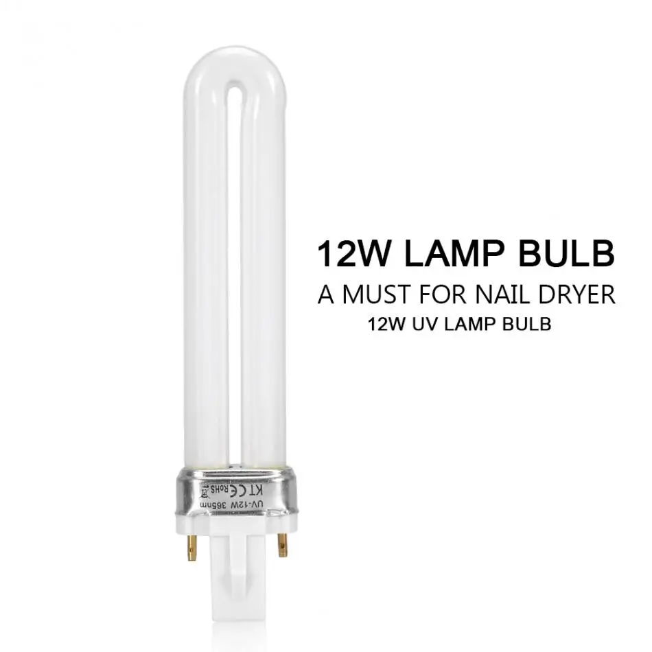 TMISHION 5PCS/10PCS 12W UV LED Lamp Bulb Nail Gel Curing Dryer Light Tube Manicure Tool U-Shape UV Lamp Nail Polish Gel Art Tool