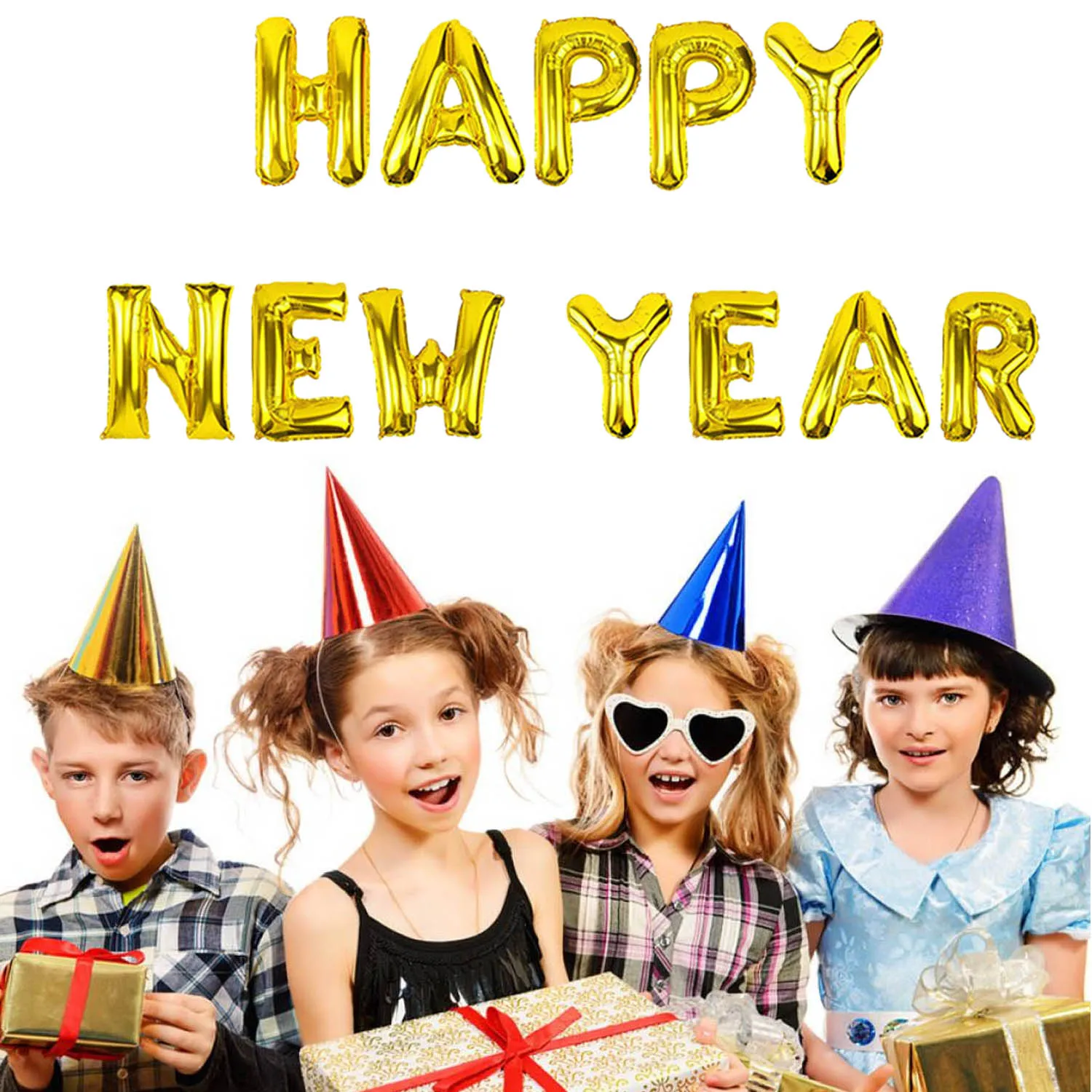 

Behogar 16 inch Happy New Year Letter Aluminum Foil Balloons for 2019 New Year Party Supplies Decorations Photo Props