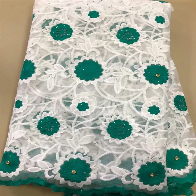 Green White Milk Silk Lace African Net Fabric High Quality Nigerian French Tulle For Everybady | Дом и сад