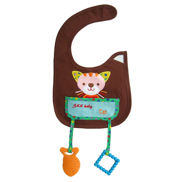 Прозрачные непромокаемые детские нагрудники с рисунком животных из мультфильма, с прорезывателем, игрушка, слюнявчик, полотенце, чехол, серия для детей - Цвет: Coffee