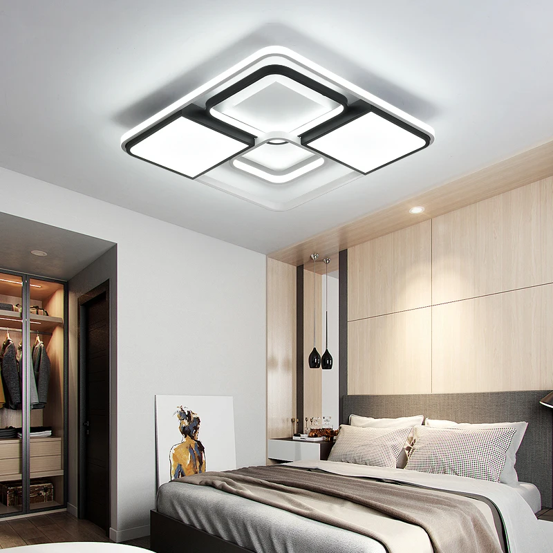 

rectangle Simple modern LED ceiling light living room bedroom study room interior dimming ceiling lamp home lighting free shippi