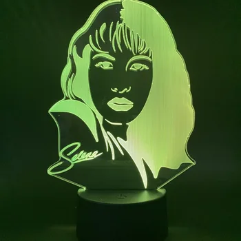 

Led Night Light Celebrity Selena Gomez Figure for Home Office Room Decoration Fans Nightlight Color Changing Table Desk Lamp 3d