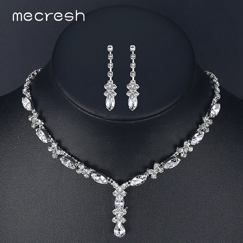 Welp Mecresh Crystal Bridal Sieraden Set voor Vrouwen Eenvoudige Leuke XF-05