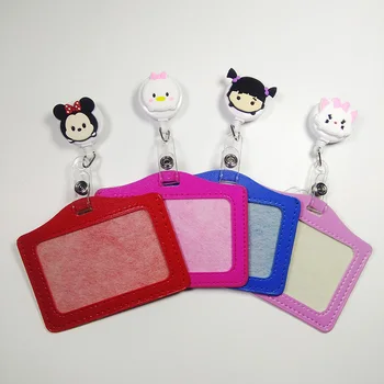 

1pcs lovely Cartoon Retractable 60cm Badge Reel 2017 horizontal Style Student Employee ID Name Card Badge Holder Badge clip