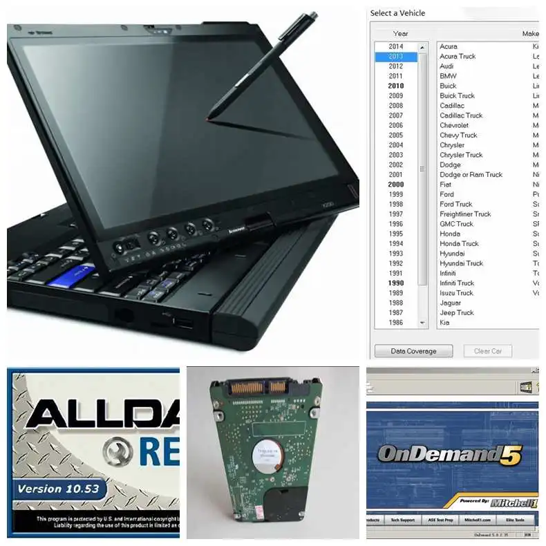 

2017 newest alldata and mitchell software installed laptop x200t 4gb ram touch screen with 1tb hdd windows7 auto repair software