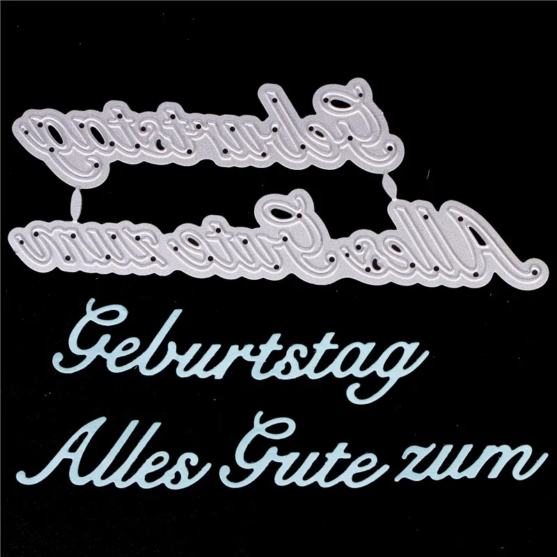 

German word Metal Cutting Dies for Diy Scrapbooking Die Cut New 2018 Paper Card Making Craft Embossing Photo Happy Birthday