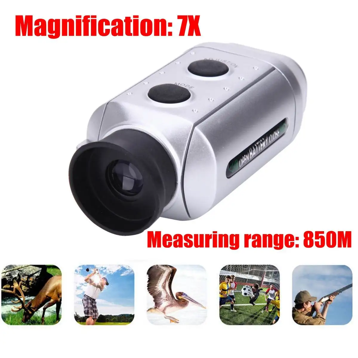 Golf Laser Rangefinder 7xDigital Distance Meter Telescope UV Protection 2 Modes GREEN /GENERAL MODE Instrument Hunting Binocular